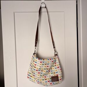 Y2K American Eagle Messenger Foldable Tote Bag Butterfly Print Love Multi Color